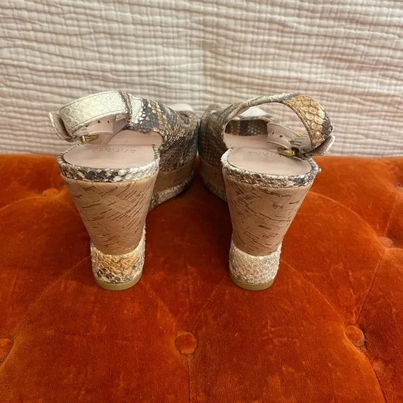 Stuart Weitzman snake print sling back platform sandals - Picture 4 of 6